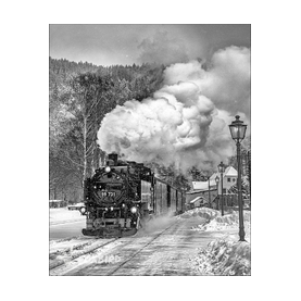 kleinbahn, schmalspurbahn, zittauer gebirge, winter, oybin, schnee, monochrome, black and white